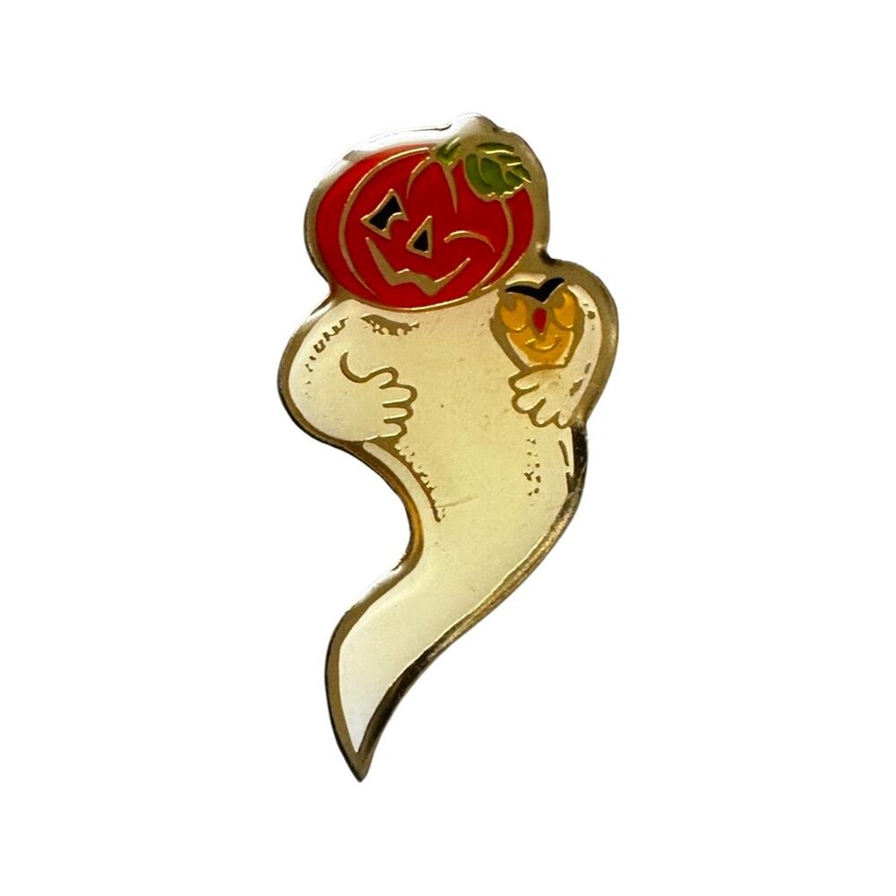 Vintage Jack-o-lantern Ghost Brooch